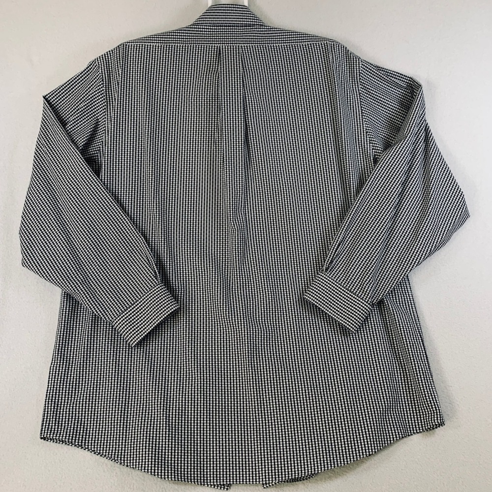Brooks Brothers Madison Fit Non-Iron Men's 17.5 35 Black Gingham Button Up Shirt - Picture 2 of 9